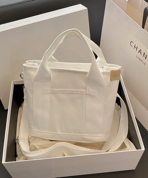 BACKYARD FAMILY(バックヤードファミリー)の「ショルダーバッグ ミニトート 2way 仕切り付き yhcbag5115(ショルダーバッグ・レディース・ライトグレー/ピンク/ベージュ/ミント/ホワイト/ネイビー/ブラウン/ブラック・FREE)」の2枚目の写真