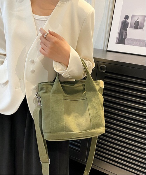 BACKYARD FAMILY(バックヤードファミリー)の「ショルダーバッグ ミニトート 2way 仕切り付き yhcbag5115(ショルダーバッグ・レディース・ライトグレー/ピンク/ベージュ/ミント/ホワイト/ネイビー/ブラウン/ブラック・FREE)」の13枚目の写真