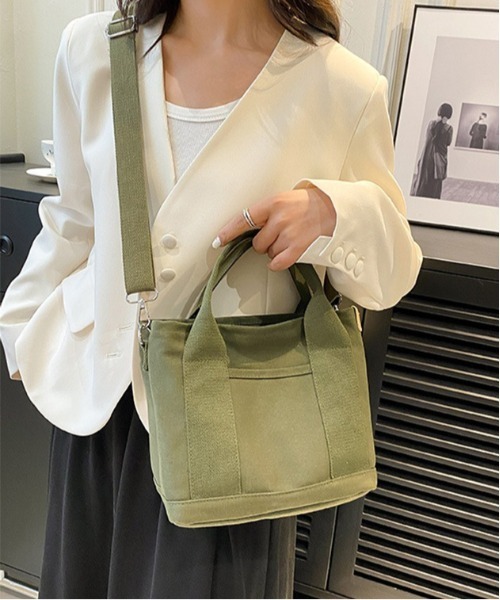 BACKYARD FAMILY(バックヤードファミリー)の「ショルダーバッグ ミニトート 2way 仕切り付き yhcbag5115(ショルダーバッグ・レディース・ライトグレー/ピンク/ベージュ/ミント/ホワイト/ネイビー/ブラウン/ブラック・FREE)」の14枚目の写真