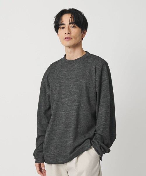 koti BEAUTY&YOUTH（コティ ビューティアンドユース）の「＜koti BEAUTY&YOUTH＞メリノウール ポリエステル クルーネック サーマル カットソー（Tシャツ/カットソー・メンズ・ブラック/ダークグレー・M/S/L）」の16枚目の写真