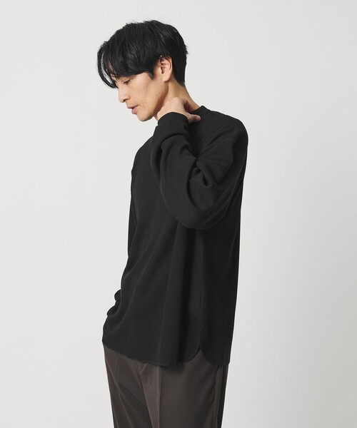 koti BEAUTY&YOUTH（コティ ビューティアンドユース）の「＜koti BEAUTY&YOUTH＞メリノウール ポリエステル クルーネック サーマル カットソー（Tシャツ/カットソー・メンズ・ブラック/ダークグレー・M/S/L）」の19枚目の写真