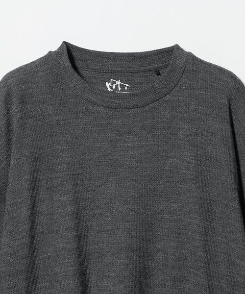 koti BEAUTY&YOUTH（コティ ビューティアンドユース）の「＜koti BEAUTY&YOUTH＞メリノウール ポリエステル クルーネック サーマル カットソー（Tシャツ/カットソー・メンズ・ブラック/ダークグレー・M/S/L）」の6枚目の写真