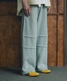 NODU（ノードユー）の「ダブルラインワイドパンツ[グレー]（スウェットパンツ）」