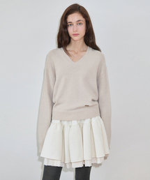 V-Neck Basic Knit (Greyish Beige)
