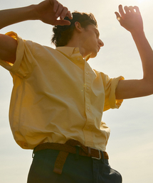 VTWO（ブイツー）の「Washing Boxy Oversized Fit Oxford Half Shirt_Yellow（シャツ/ブラウス・メンズ）」