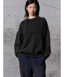 Verdnt（バーダント）の「Garment-dyed cut-line sweatshirt [black]（スウェット）」