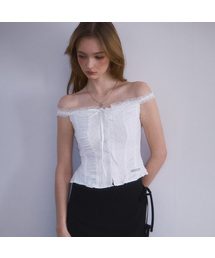 Lace Off Shoulder Sleeveless [White]