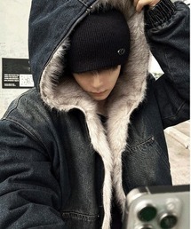 COSYHARU（コシハル）の「ファートリミングフードダークデニムブルゾン（MA-1）」