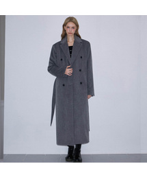Double Button Maxi Long Coat [Gray]