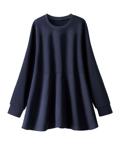 BELLUNA PLUS（ベルーナ）の「裏起毛フクレジャカードペプラムチュニック（チュニック・レディース・アイボリー/ピンク/ネイビー・LARGE/MEDIUM/X-LARGE）」の20枚目の写真