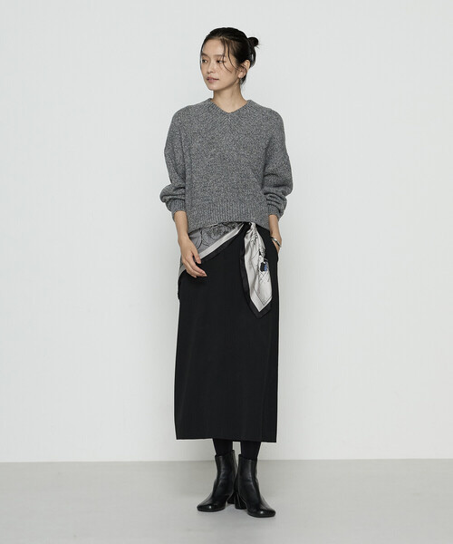 COMME CA（コムサ）の「裏起毛2WAYストレッチ スカート（スカート・レディース・ブラック/ライトグレー/ブラウン・11号/9号/7号）」の6枚目の写真