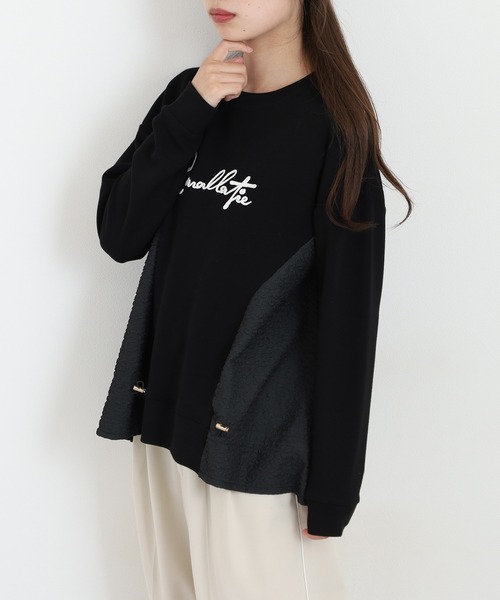 Anna Nicola(アンナニコラ)の「Anna Nicola 異素材切替ロゴ刺繍プルオーバー(Tシャツ/カットソー・レディース・ブラック/グレー・38)」の18枚目の写真