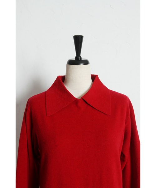 ARVELLIA(アルベリア)の「RUFFIE HEM KNIT(ニット/セーター・レディース・レッド/ブラック・M)」の3枚目の写真