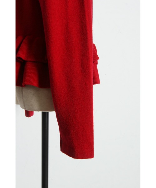ARVELLIA(アルベリア)の「RUFFIE HEM KNIT(ニット/セーター・レディース・レッド/ブラック・M)」の6枚目の写真