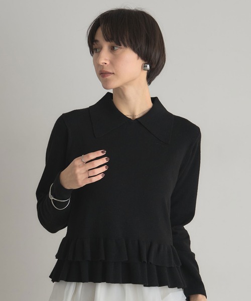 ARVELLIA(アルベリア)の「RUFFIE HEM KNIT(ニット/セーター・レディース・レッド/ブラック・M)」の19枚目の写真