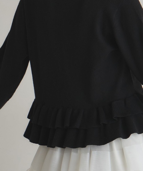 ARVELLIA(アルベリア)の「RUFFIE HEM KNIT(ニット/セーター・レディース・レッド/ブラック・M)」の10枚目の写真