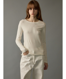 Wool tencel round Tee (Ivory)