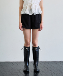 RIBBON JERSEY TRACK MICRO SHORTS / BLACK