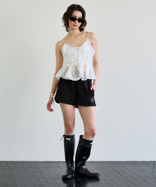 ARI(アリ)の「RIBBON JERSEY TRACK MICRO SHORTS / BLACK(その他パンツ・レディース・ブラック・FREE)」の4枚目の写真