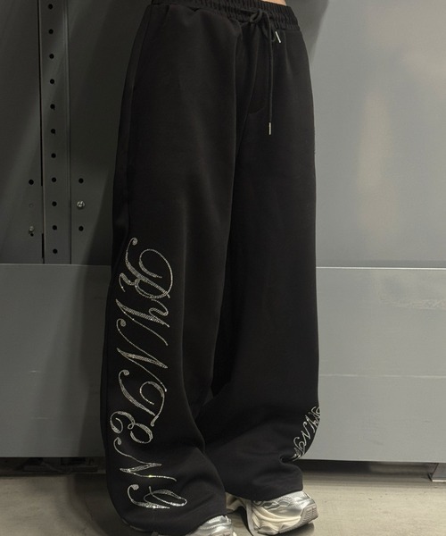 ラインストーンレタリングスウェットパンツ（その他パンツ）｜KsG