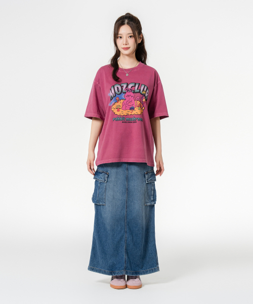 MOZMOZ(モズモズ)の「ハイラビット オーバーサイズ ピグメント 半袖Tシャツ ピンク(Tシャツ/カットソー・レディース・その他・M/XXL/XL)」の3枚目の写真