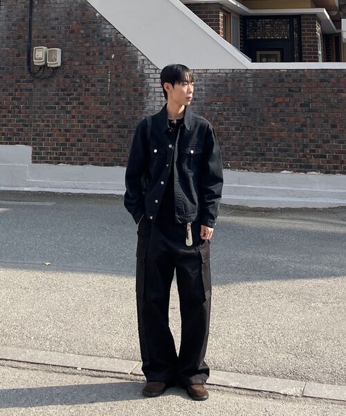 EXCONTAINER（エックスコンテナ）の「ウォッシュドコットントラッカージャケット (WASHED BLACK)（デニムジャケット・メンズ・その他・X-LARGE/LARGE/MEDIUM）」の4枚目の写真