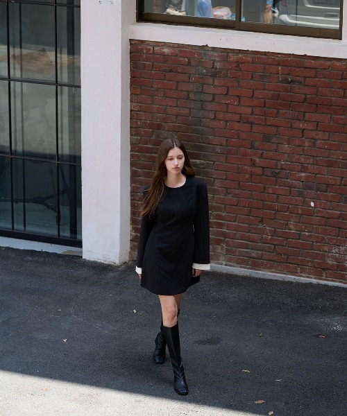 GENERAL IDEA(ジェネラルアイデア)の「【GENERAL IDEA】カフスミニワンピース / CUFFS COLORATION MINI ONE PIECE(ワンピース・レディース・ブラック・S/M/L)」の7枚目の写真