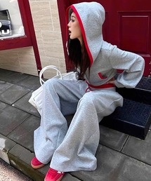 CANVAS+（キャンバスプラス）の「【CANVAS＋】配色ショートパーカー×パンツセットアップ（セットアップ）」