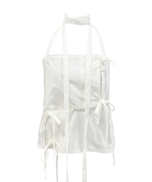 SETSETSET（セットセットセット）の「SIGNATURE CROSSOVER RIBBON TANK TOP WHITE（Tシャツ/カットソー）」