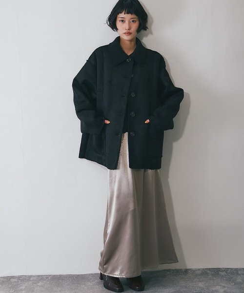 ANOTHER S（アナザーエス）の「サテンロングスカート（スカート・レディース・ブラック/ブラウン/グレイッシュベージュ・FREE）」の8枚目の写真