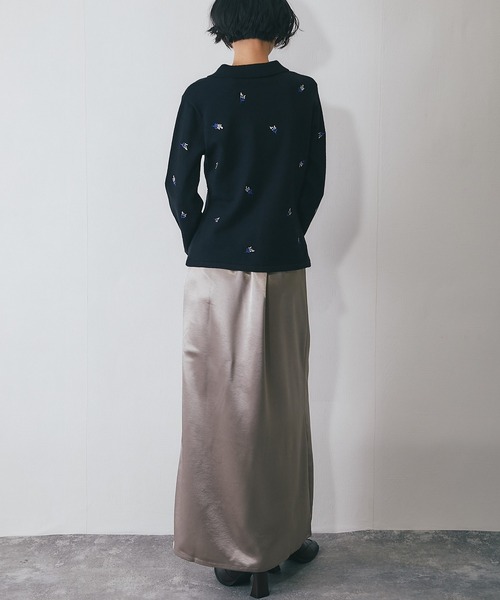 ANOTHER S（アナザーエス）の「サテンロングスカート（スカート・レディース・ブラック/ブラウン/グレイッシュベージュ・FREE）」の10枚目の写真