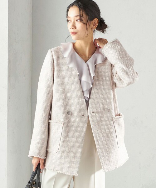 トライスピン 杢 ツイード カラーレス ジャケット（セレモニー対応可