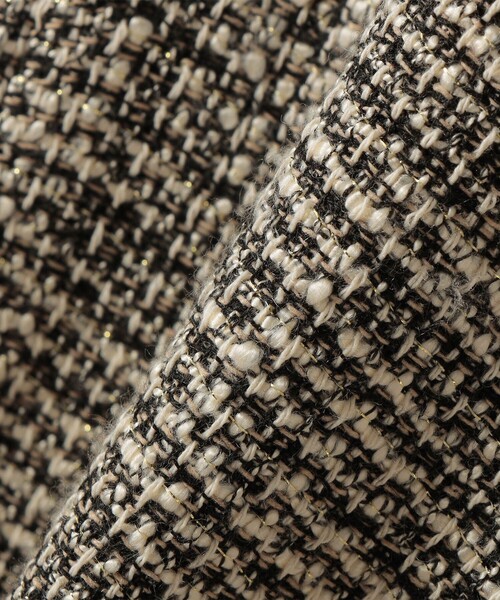 SHIPS（シップス）の「トライスピン 杢 ツイード カラーレス ジャケット（セレモニー対応可）（ノーカラージャケット・レディース・ライトグレー/ブラック・ONE SIZE）」の8枚目の写真