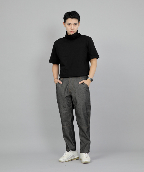SAINTCREW（セントクルー）の「ワイドカッティングクロップハーフバンドパンツ WCH-327 グレー/ブラックデニム BRS（デニムパンツ・メンズ・その他・MEDIUM/LARGE/X-LARGE）」の6枚目の写真