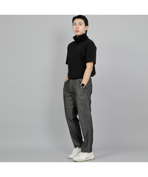 SAINTCREW（セントクルー）の「ワイドカッティングクロップハーフバンドパンツ WCH-327 グレー/ブラックデニム BRS（デニムパンツ・メンズ・その他・MEDIUM/LARGE/X-LARGE）」の7枚目の写真