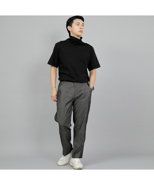 SAINTCREW（セントクルー）の「ワイドカッティングクロップハーフバンドパンツ WCH-327 グレー/ブラックデニム BRS（デニムパンツ・メンズ・その他・MEDIUM/LARGE/X-LARGE）」の8枚目の写真