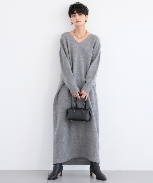 BARNYARDSTORM（バンヤードストーム）の「BARNYARDSTORM / ホールガーメントニットワンピース（ワンピース・レディース・グレー/ブラウン・FREE）」の7枚目の写真