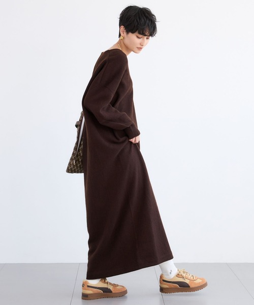 BARNYARDSTORM（バンヤードストーム）の「BARNYARDSTORM / ホールガーメントニットワンピース（ワンピース・レディース・グレー/ブラウン・FREE）」の6枚目の写真