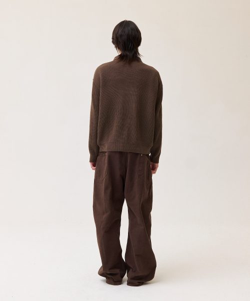 AKECII(アケシ)の「デンシングカラー ニットジップアップ_ブラウン(カーディガン/ボレロ・メンズ・その他・ONE SIZE)」の7枚目の写真