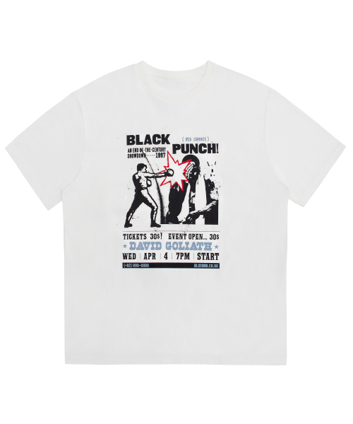 CACTUSDONUTMARKET(カクタスドーナツマーケット)の「Black Punch T-Shirt - White(Tシャツ/カットソー・レディース・その他・MEDIUM/LARGE)」の14枚目の写真