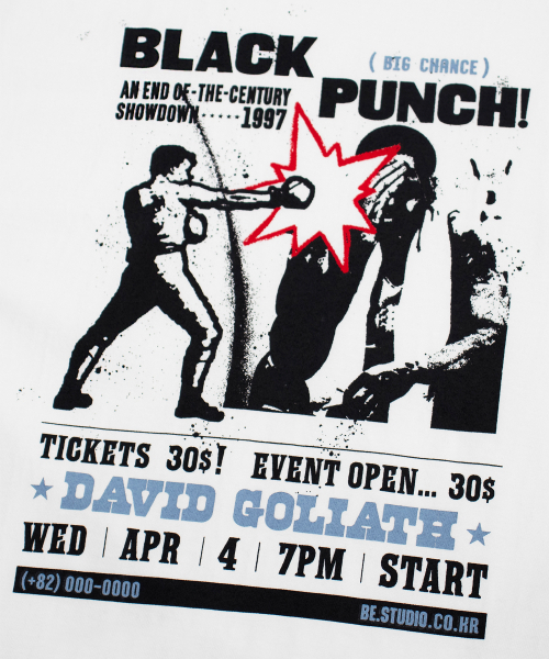 CACTUSDONUTMARKET(カクタスドーナツマーケット)の「Black Punch T-Shirt - White(Tシャツ/カットソー・レディース・その他・MEDIUM/LARGE)」の16枚目の写真