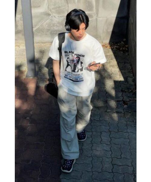 CACTUSDONUTMARKET(カクタスドーナツマーケット)の「Black Punch T-Shirt - White(Tシャツ/カットソー・レディース・その他・MEDIUM/LARGE)」の7枚目の写真