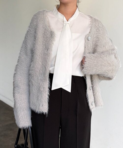 Chez toi（シェトワ）の「ボウタイブラウス（シャツ/ブラウス・レディース・ホワイト/ブラック・FREE）」の2枚目の写真