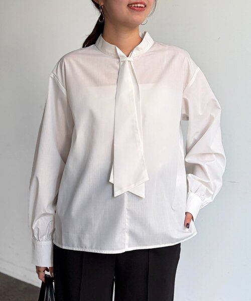 Chez toi（シェトワ）の「ボウタイブラウス（シャツ/ブラウス・レディース・ホワイト/ブラック・FREE）」の21枚目の写真