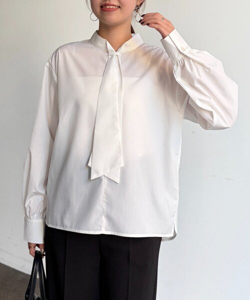 Chez toi（シェトワ）の「ボウタイブラウス（シャツ/ブラウス・レディース・ホワイト/ブラック・FREE）」の22枚目の写真