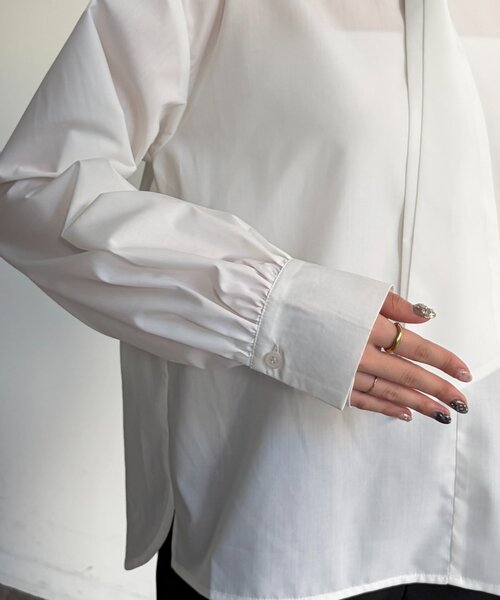 Chez toi（シェトワ）の「ボウタイブラウス（シャツ/ブラウス・レディース・ホワイト/ブラック・FREE）」の9枚目の写真