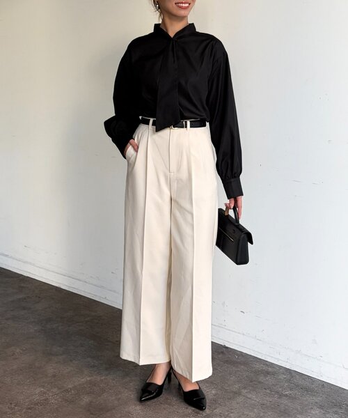 Chez toi（シェトワ）の「ボウタイブラウス（シャツ/ブラウス・レディース・ホワイト/ブラック・FREE）」の17枚目の写真