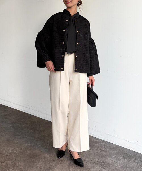 Chez toi（シェトワ）の「ボウタイブラウス（シャツ/ブラウス・レディース・ホワイト/ブラック・FREE）」の18枚目の写真