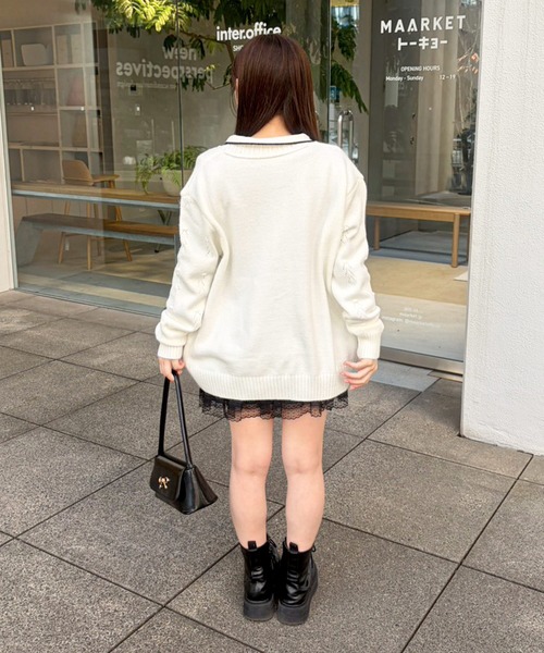 frunco(フランコ)の「【ZOZOTOWN限定】襟付きリボンボタンニット(ニット/セーター・レディース・ブラック/ホワイト・FREE)」の20枚目の写真
