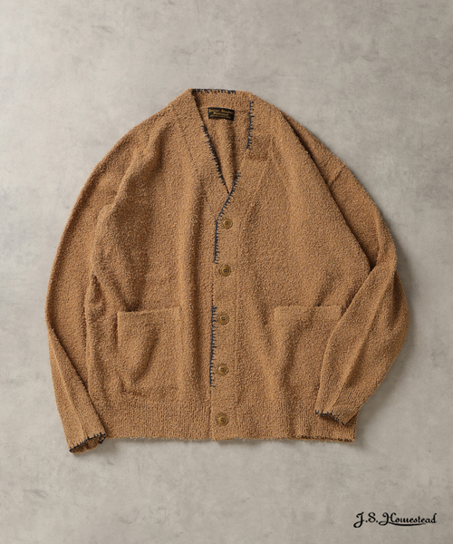 JOURNAL STANDARD J.S HOMESTEAD(ジャーナルスタンダードホームステッド)の「J.S.Homestead / ハンド ステッチ ビアード カーディガン(カーディガン/ボレロ・メンズ・ブラック/キャメル/レンガ・MEDIUM/LARGE)」の3枚目の写真